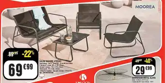 MOOREA Salon madere 4 pièces