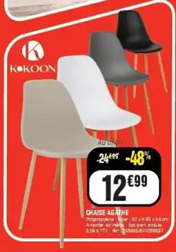 La Foir'Fouille KOKOON Chaise agathe offre