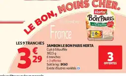 Auchan Supermarché HERTA Jambon le bon paris offre