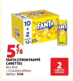 Auchan Supermarché FANTA Citron frappé canettes offre