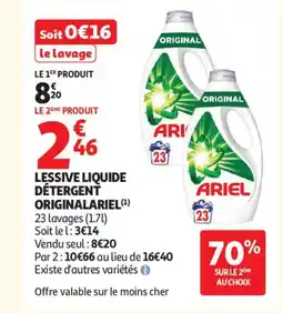 Auchan Supermarché ARIEL Lessive liquide détergent original offre