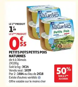 Auchan Supermarché NATURNES Petits pots petits pois offre