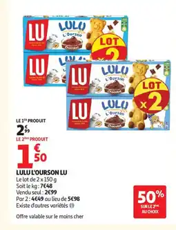 Auchan Supermarché LU Lulu l'ourson offre