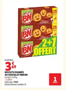 Auchan Supermarché MINI BN Biscuits fourrés au chocolat offre