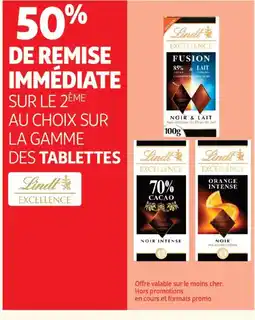 Auchan Supermarché LINDT EXCELLENCE Sur la gamme des tablettes offre