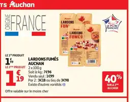 Auchan Supermarché AUCHAN Lardons fumés offre