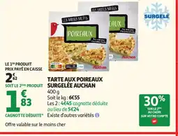 Auchan Supermarché AUCHAN Tarte aux poireaux surgelée offre