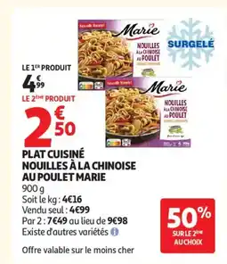 Auchan Supermarché MARIE Plat cuisiné nouilles nouilles à la chinoise au poulet offre
