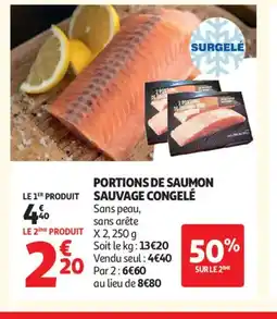 Auchan Supermarché Portions de saumon sauvage congelé offre