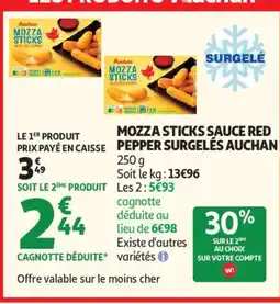 Auchan Supermarché AUCHAN Mozza sticks sauce red pepper surgelés offre