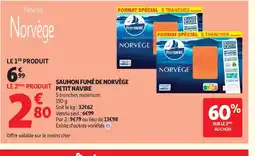 Auchan Supermarché PETIT NAVIRE Saumon fumé de norvège offre