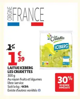 Auchan Supermarché LES CRUDETTES Laitue iceberg offre