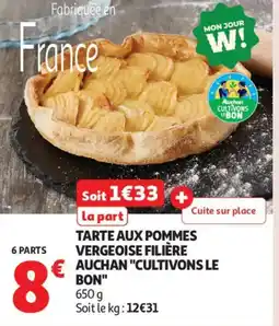 Auchan Supermarché Tarte aux pommes vergeoise filière auchan cultivons le bon offre