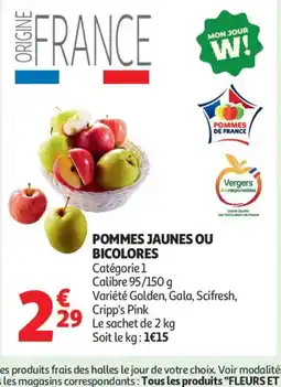 Auchan Supermarché Pommes jaunes ou bicolores offre