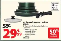 Auchan Supermarché ACTUEL Set à poignée amovible 6 pièces offre