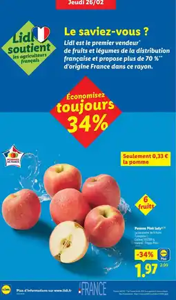 Lidl Pomme Pink lady offre