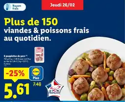 Lidl 6 paupiettes de porc offre