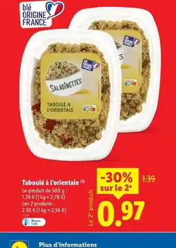 Lidl Taboulé à l'orientale offre