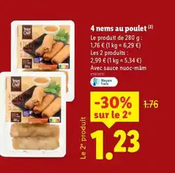 Lidl 4 nems au poulet offre