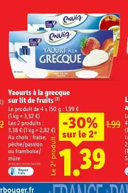 Lidl Yaourts à la grecque sur lit de fruits offre