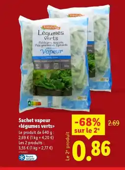 Lidl Sachet vapeur légumes verts offre
