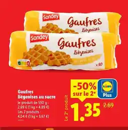 Lidl Gaufres liégeoises au sucre offre