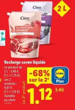 Lidl Recharge savon liquide offre