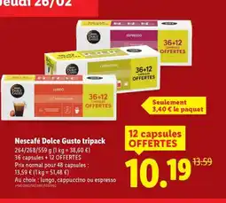 Lidl Nescafé Dolce Gusto tripack offre
