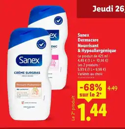 Lidl SANEX Dermacare Nourrisant & Hypoallergénique offre