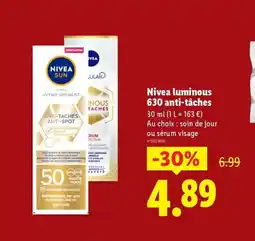 Lidl NIVEA luminous 630 anti-tâches offre