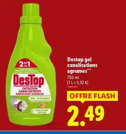 Lidl DESTOP gel canalisations agrumes offre