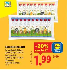Lidl Sucettes chocolat offre