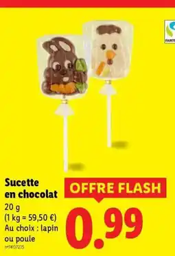 Lidl Sucette en chocolat offre
