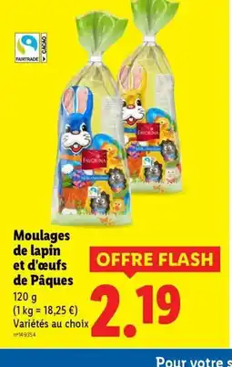 Lidl Moulages de lapin et d'œufs de Pâques offre