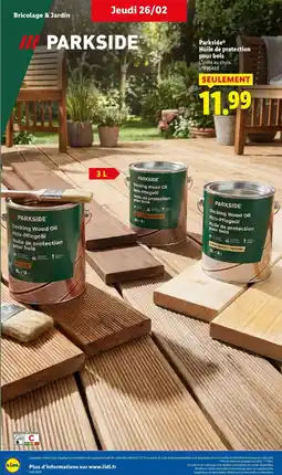 Lidl PARKSIDE Huile de protection pour bois offre