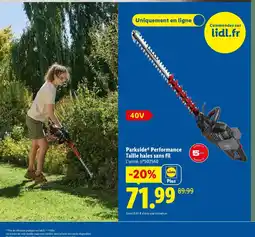 Lidl PARKSIDE Performance Taille haies sans fil offre