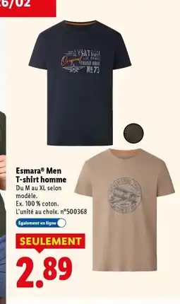 Lidl ESMARA MEN T-shirt homme offre