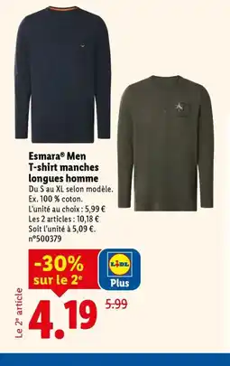 Lidl ESMARA MEN T-shirt manches longues homme offre