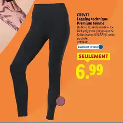 Lidl CRIVIT Legging technique Premium femme offre