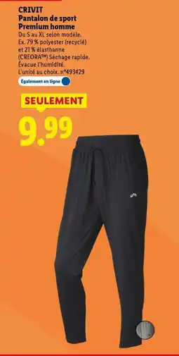 Lidl CRIVIT Pantalon de sport Premium homme offre