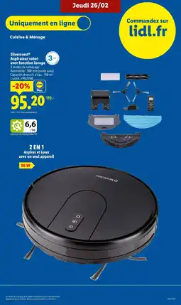 Lidl SILVERCREST Aspirateur robot avec fonction lavage offre