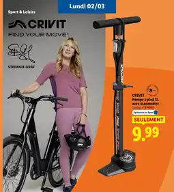 Lidl CRIVIT Pompe à pied XL avec manomètre offre