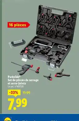Lidl PARKSIDE Set de pinces de serrage et serre-joints offre
