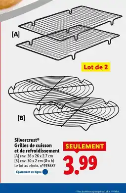 Lidl SILVERCREST Grilles de cuisson et de refroidissement offre