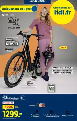 Lidl CRIVIT Vélo Electrique Urbain offre