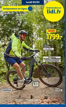 Lidl CRIVIT Vélo Electrique Tout Terrain offre