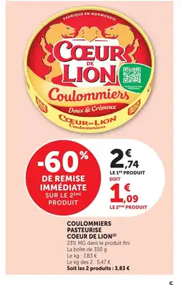 Bi1 COEUR DE LION Coulommiers pasteurise offre