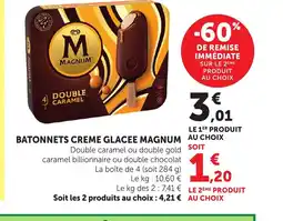 Bi1 MAGNUM Batonnets creme glacee offre