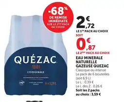 Bi1 QUEZAC Eau minerale naturelle gazeuse offre