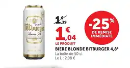 Bi1 BITBURGER 4,8° Biere blonde offre